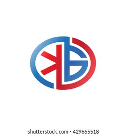 KG initial letters looping linked ellipse logo red blue