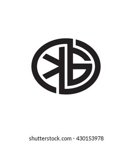 KG initial letters looping linked ellipse monogram logo