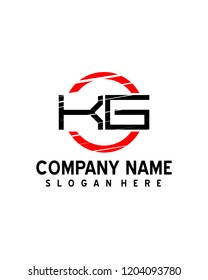 KG Initial logo with circle template vector