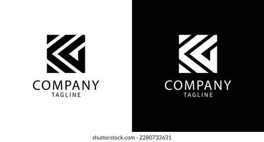 KG initial logo design, K and G logo inspiration, clean and clever logo vector