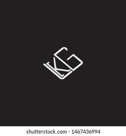 KG Initial Logo letters with rotate squere template