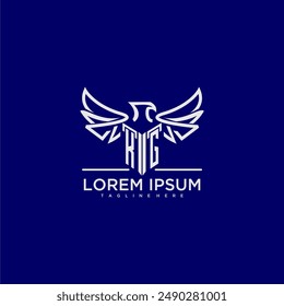 KG initial monogram for business logo with eagle image