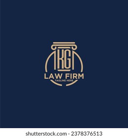 KG initial monogram for law firm with creative circle line
