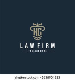 KG initial monogram logo law firm with pillar design