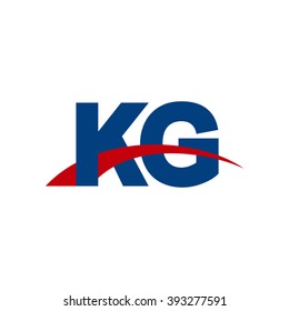 KG initial overlapping swoosh letter logo blue red