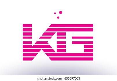 kg k g alphabet letter logo pink purple line stripe company design template creative abstract vector