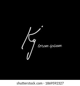 KG K G Initial handwriting creative fashion elegant design logo template vector