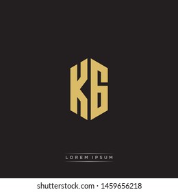KG K G Logo Emblem Hexagon Capital Letter Modern Template