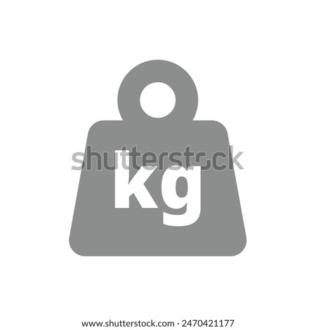 Kg kettlebell vector icon. Kilogram weight measurement symbol.