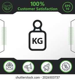 kg, kilogramo, peso vectorial elementos gráficos para su trabajo - Diseño moderno