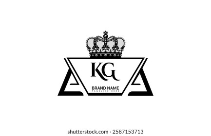 KG Letter Logo Design. Initial letters KG logo icon. Abstract letter KG K G minimal logo design template. K G Letter Design Vector with black Colors. KG logo,