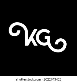 KG letter logo design on black background. KG creative initials letter logo concept. kg letter design. KG white letter design on black background. K G, k g logo