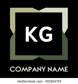 KG letters business logo creative  icon design template elements in abstract background logo, design identity in square with four colors, modern alphabet letters