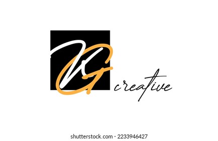 
Letras KG diseño de logotipo de tipo de letra moderno creativo