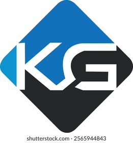 KG Logo desgin. Vector greeting artwork isolated on a white background.