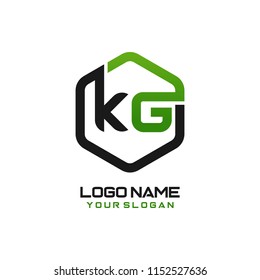 KG logo letter initial, Abstract polygonal Background Logo,