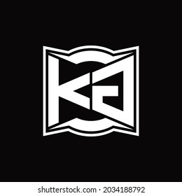 Monograma del logotipo KG con plantilla de diseño de forma abstracta sobre fondo negro