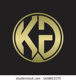 KG Logo monogram circle with piece ribbon style on gold colors