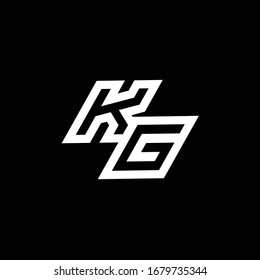 KG logo monogram with up to down style negative space design template isolated on black background