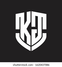 KG Logo monogram with emblem shield shape design isolated on black background
