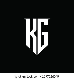 KG logo monogram with emblem shield style design template