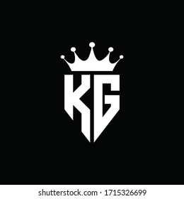 KG logo monogram emblem style with crown shape design template