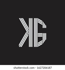 KG Logo monogram with outline style linked isolated on black background