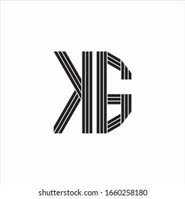 Estilo de esquema del logotipo KG aislado en fondo blanco