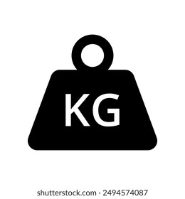 Kg measure weight icon isolated on white background.