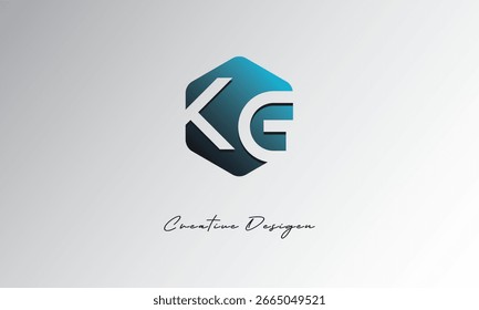 KG Minimal Polygon Shape Símbolo de espacio negativo Abstractas para uso de marca"