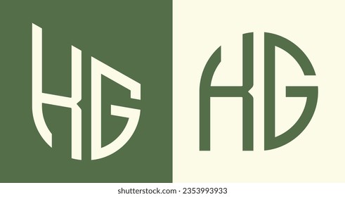 KG modern initial letter logo design vector bundle. It will be suitable for which company or brand name start those initial.