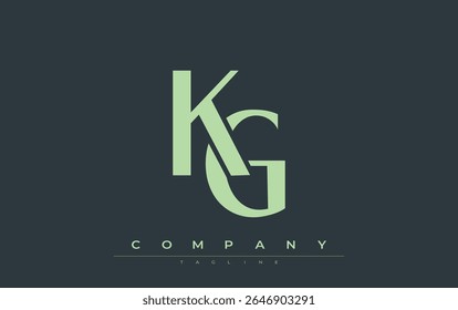 KG Modern Initials Logo Design. Branding logo with stylized initials showcasing bold design and modern aesthetic. Ideal for professional business branding or creative projects focusing on minimalistic