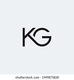 Kg Monogram Logo Black White Color Stock Vector (Royalty Free ...