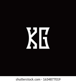 KG monogram logo with curved side style design template