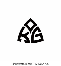 Logo de KG monograma con plantilla de diseño de estilo triangular moderna aislado en fondo blanco