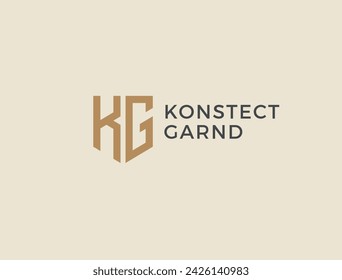 KG. Monogram of Two letters K and G. Luxury, simple, minimal and elegant KG logo design. Vector illustration template.