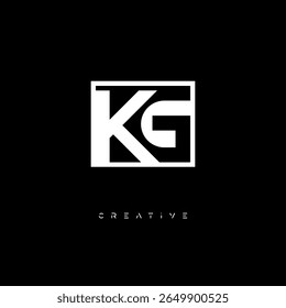 KG Negative Space Monogram – Minimalist Black and White Letter mark Logo for Creative Branding, Fashion Identity and Modern Design Concepts

