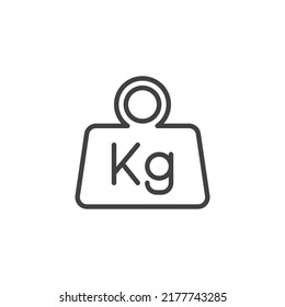 icono de la línea de peso del paquete KG. signo de estilo lineal para concepto móvil y diseño web. Icono del vector de contorno de peso del Kilograma. Símbolo, ilustración del logotipo. Gráficos vectoriales