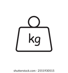 Icono de línea de peso del paquete KG. Icono de Vector de contorno de peso de kilogramo simple..eps