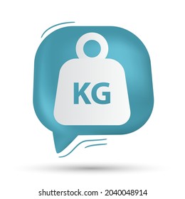 kg, strong and heavy vector in speech bubble - Modern design