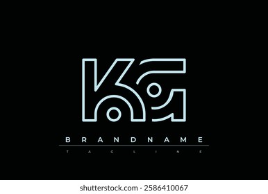 KG Technology Letter Logo Template. This tech letter logo is a graphic mark that uses letters to represent a technology company.