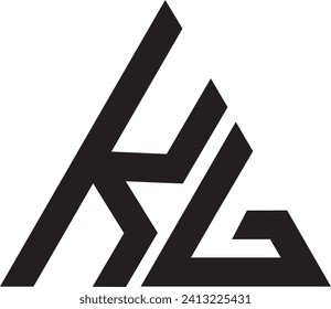 KG Triangle logo design, Vector file logo, icon, symbol, 