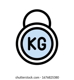 kg vector flat color icon 