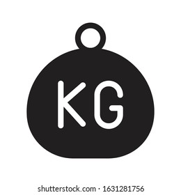 kg vector glyph flat icon 