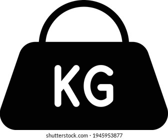 icono plano de glifo vector KG