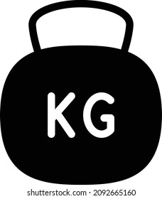 kg Ilustración vectorial en un fondo transparente. Símbolos de calidad premium. Icono vector glifos para concepto y diseño gráfico.