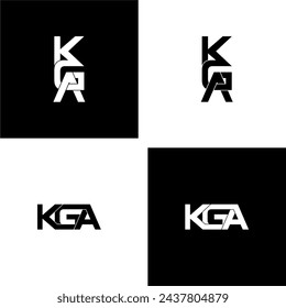 kga lettering initial monogram logo design set