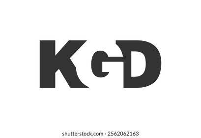 KGD logo design. Initial letter K G D bold font style for tech startups, consulting, corporate branding. Creative company name, headlines typography identity, trendy logotype. Vector illustration.