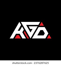 KGD triangle letter logo design with triangle shape. KGD triangle logo design monogram. KGD triangle vector logo template with red color. KGD triangular logo Simple, Elegant, and Luxurious design.