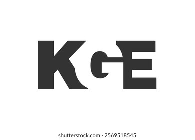 KGE logo design. Initial letter K G E bold font style for tech startups, consulting, corporate branding. Creative company name, headlines typography identity, trendy logotype. Vector illustration.